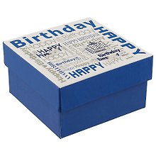 Подарочная коробка «Happy birthday», синяя, маленькая