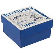 Подарочная коробка «Happy birthday», синяя, маленькая