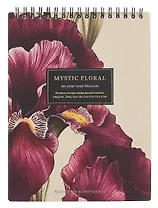 Блокнот А5, 80 листов в клетку, "Blossom. Irises on black", на спирали