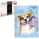 Набор для творчества. Алмазная мозаика на подрамнике "Корги с сиренью", 30 х 40 см