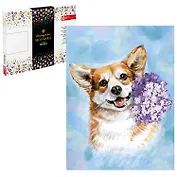 Набор для творчества. Алмазная мозаика на подрамнике "Корги с сиренью", 30 х 40 см