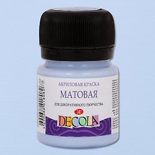 Краска акриловая королевская голубая 20мл "Декола" матовая, ЗХК