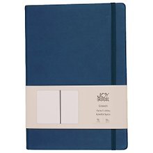 Книга для записей А4- 96л кл. "Joy Book. Морской залив" иск.кожа, тонир.блок, скругл.углы, ляссе, резинка
