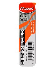 Грифели 0,7мм 2В (12 шт), "BLACK PEP'S", Maped