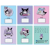 Тетрадь 18 листов, линейка, "Kuromi-3", в ассортименте