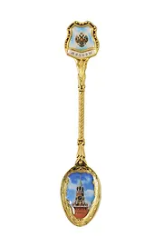Ложка сувенирная Москва Спасская башня (эмаль) (коробк, блистер) (115-21-1)