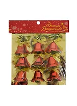 Украшение елочное колокольчики (9шт) (3,5см) красные (547031) (Сима-ленд)