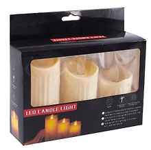 Набор LED-свечей (3 штуки) (пластик) (19х19 см)