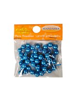 Майолика скрепленные бусины голубые (00009517) (40шт) (7х7мм) (упаковка)