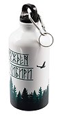 Бутылка с карабином Рожден в Сибири (металл) (500мл) - 2