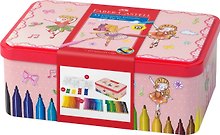 Набор для рисования в боксе «Connector Ballerina» Faber -Castell, 33 фломастера/10 клипс/2 картинки для раскрашивания