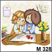 Магнит "Любовь - это..." (парочка за столом)