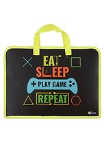 Папка для тетрадей А4 "Game repeat" 34*24,5*7см пластик, молния, текст.ручки, расширение