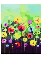 Набор для творчества Рыжий кот Холст с красками 30х40см по номерам. (20 цв.) Необыкновенные цветы Х-6791