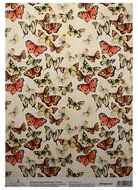 Декупажная карта Бабочки (фон) (HY501219) (21х30см)