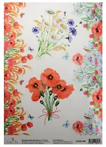 Декупажная карта Цветущий луг 1 21*30см