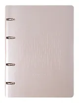 Тетрадь 120л кл. "PEARL. Серый" на кольцах, иск.кожа, тиснение серебр.фольгой, интегр.переплет, инд.уп.