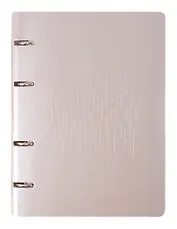 Тетрадь 120л кл. "PEARL. Серый" на кольцах, иск.кожа, тиснение серебр.фольгой, интегр.переплет, инд.уп.