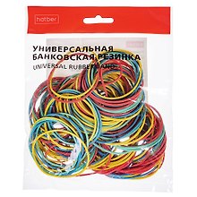 Резинки для денег 100гр, цветные, инд.уп., Hatber