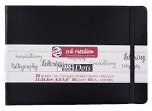 Скетчбук 29,7*21 80л тчк. "Art Creation" 80г/м2, черн.тв.обл., резинка