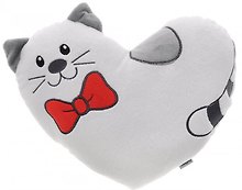 Игрушка, мягкая, Gulliver/Гулливер, Подушка-валентинка котик Тимур 25 см