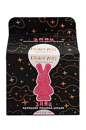 Алмазная мозаика на брелоке Draw Me! "Ярко-розовый заяц", (4*3,5*8 см)