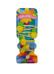 Набор заколок Ананас (21853) (2 резинки+2 заколки) (желт.) (Caramella) (упаковка)