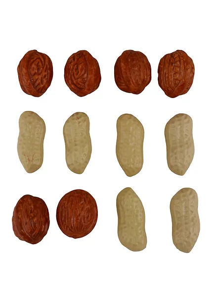 Искусственный декор Орехи грецкие и арахис в пакете с подвесом, 12 шт