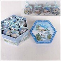 Набор из 7-и новогодних украшений "Шар" (7см) (554590) (Ремеко РС)