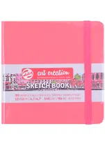 Скетчбук 12*12 80л "Art Creation" 140г/м2, коралл.тв.обл., резинка