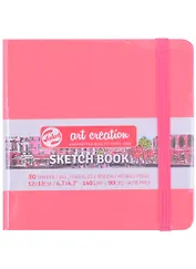 Скетчбук 12*12 80л "Art Creation" 140г/м2, коралл.тв.обл., резинка