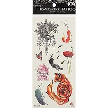 Татушки Сова, Единорог, Лиса (микс) 9*19см
