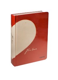 Блокнот Сердце твердый красный с половинкой белого сердца (003618) (18х17) (Карамба)