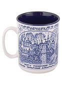 Кружка кобальт Псков,Печоры,Изборск (300мл) (фарфор) (Псков) (060-25) - 0