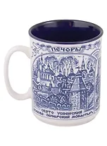 Кружка кобальт Псков,Печоры,Изборск (300мл) (фарфор) (Псков) (060-25)