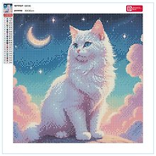 Набор для творчества Феникс+. Алмазная мозаика «Лунный кот», 30 х 30 см