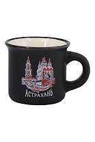 Кружка маленькая черная Астрахань (фарфор) (065-9-M-82-BL)
