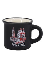 Кружка маленькая черная Астрахань (фарфор) (065-9-M-82-BL)