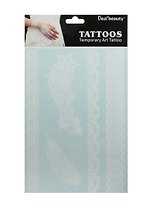 Временное ТАТУ белого цвета (ТА001) (J010) (1 лист) (Dea beauty) (упаковка)