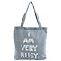 Сумка-шоппер джинсовая на молнии I am very busy 37*33см 12-11522-1915-3 - 0