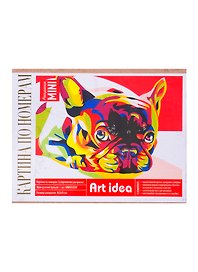 Картина по номерам Французский бульдог (холст на картоне, 16,5х13см.), Art Idea