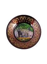 Тарелка Пятигорск Вход Озеро Провал (фарфор D15 цв.черный) (15BL-142-3)