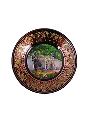 Тарелка Пятигорск Вход Озеро Провал (фарфор D15 цв.черный) (15BL-142-3)