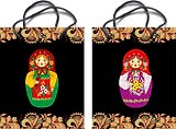 Пакет, АКМ, "Матрешка"  ,17х23х10 см, цвет черный