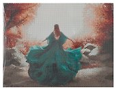 Набор для творчества Рыжий Кот. Алмазная мозаика блестящая «Девушка в зелёном платье», 30 х 40 см, 30 цветов, с подрамником, с полным заполнением - 0