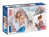 Пазл Hatber Premium 1000 эл. "Девушка с собачкой", 68х48 см