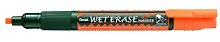 Маркер, Pentel Wet Erase Жидкий мел оранжевый, двусторонний пишущий узел,  2-4мм