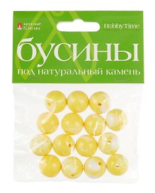 Бусины круглые под натуральный камень, 16 мм, 6 цветов, Hobby Time