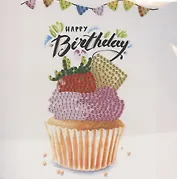 Алмазная мозаика MAZARI Открытка своими руками Happy Birthday, 15х15 см М-10484