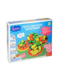 Набор для лепки Фруктовия (24053) (7цв.) (290гр.) (2 форм.+аксес.+клеенка) (Peppa Pig) (3+) (коробка)
